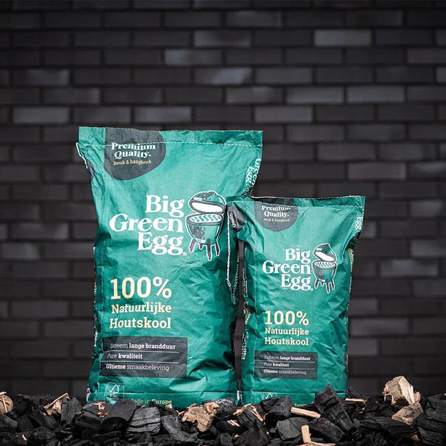Levenslang 10% korting op houtskool bij aanschaf van een Green Egg Medium of groter