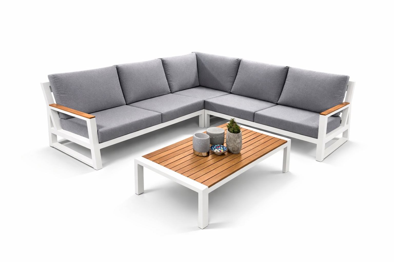 Taste by 4SO Gigi 2-delige hoekset wit 1x loungehoekbank wit 1 x salontafel wit
