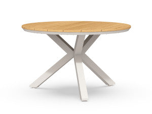 Tierra Outdoor Dining set 4x Santefe dining stoel Champagne 1x Oblong dining tafel 120 cm  Champagne