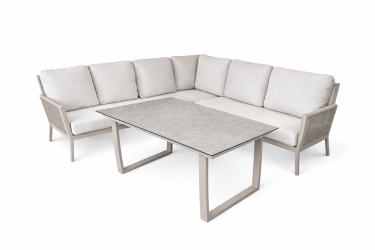 Tierra Outdoor 2-delige set Liv lounge hoek links + Liv dining Tafel