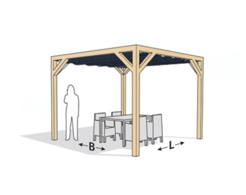 Platinum Pergola Kit - Corner support Staal Zwart