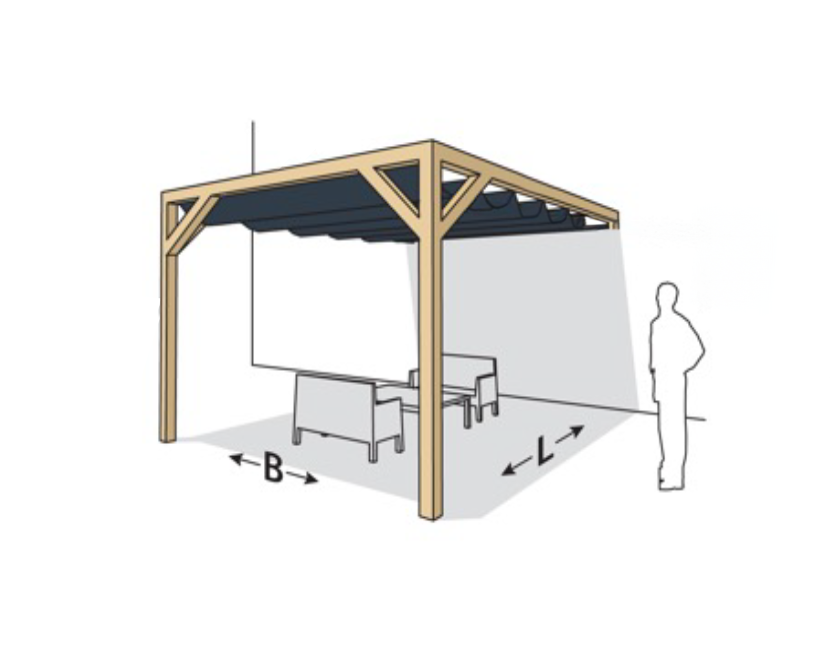 Pergola Kit - Wall support Staal Zwart