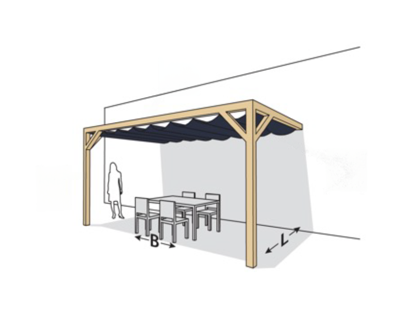 Pergola Kit - Wall support Staal Zwart