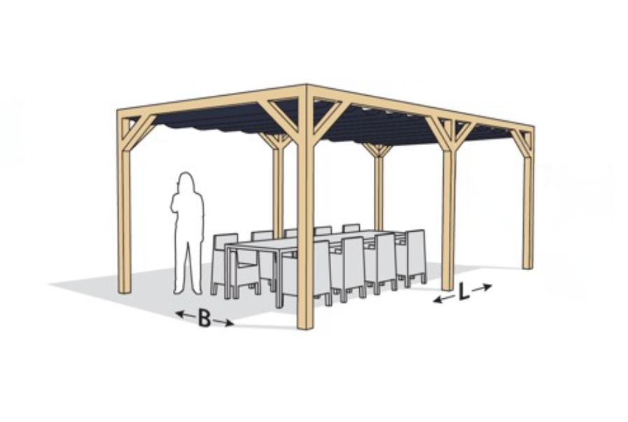 Pergola Kit - Connection support Staal Zwart