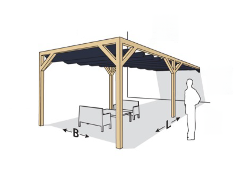 Pergola Kit - Connection support Staal Zwart