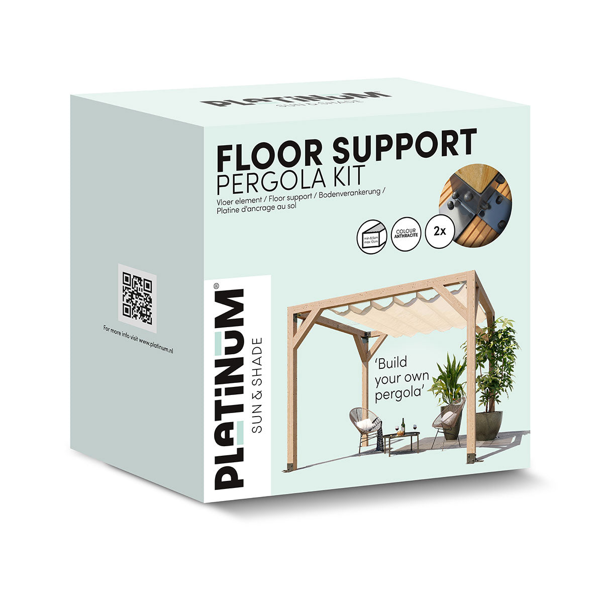 Pergola Kit - Floor support Staal Zwart