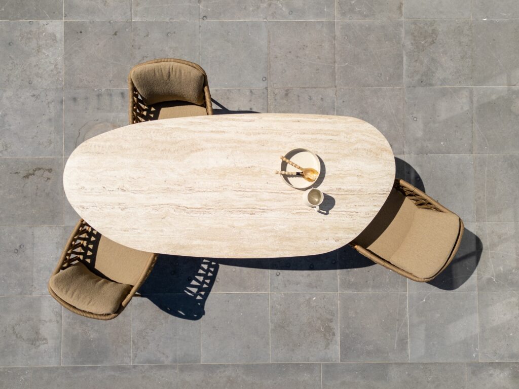 4 Seasons Outdoor 7-delige dining set 6x Biarritz Dining stoel Amber 1x Estate dining tafel Amber