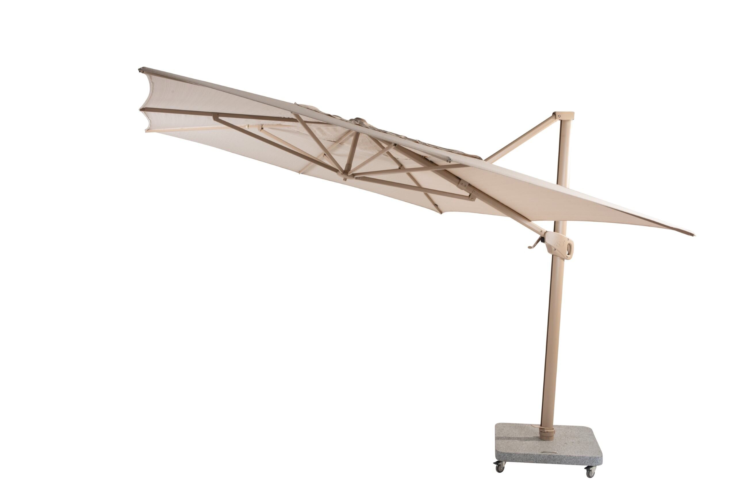 4 Seasons Outdoor Parasol Hacienda 300 x 400 cm Zand met Latte frame