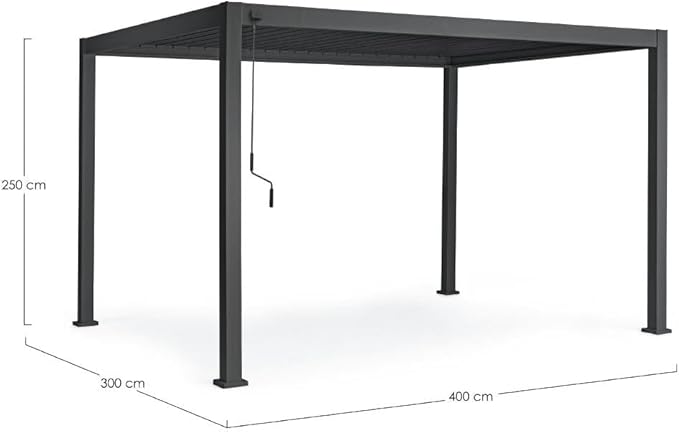 Bizzotto Ocean Pergola 3x4 meter Charcoal