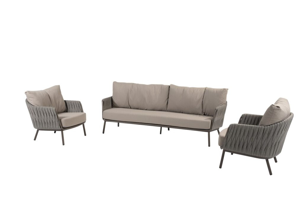 Taste 4SO Cannes loungeset: 3-zits bank + 2x lounge stoel