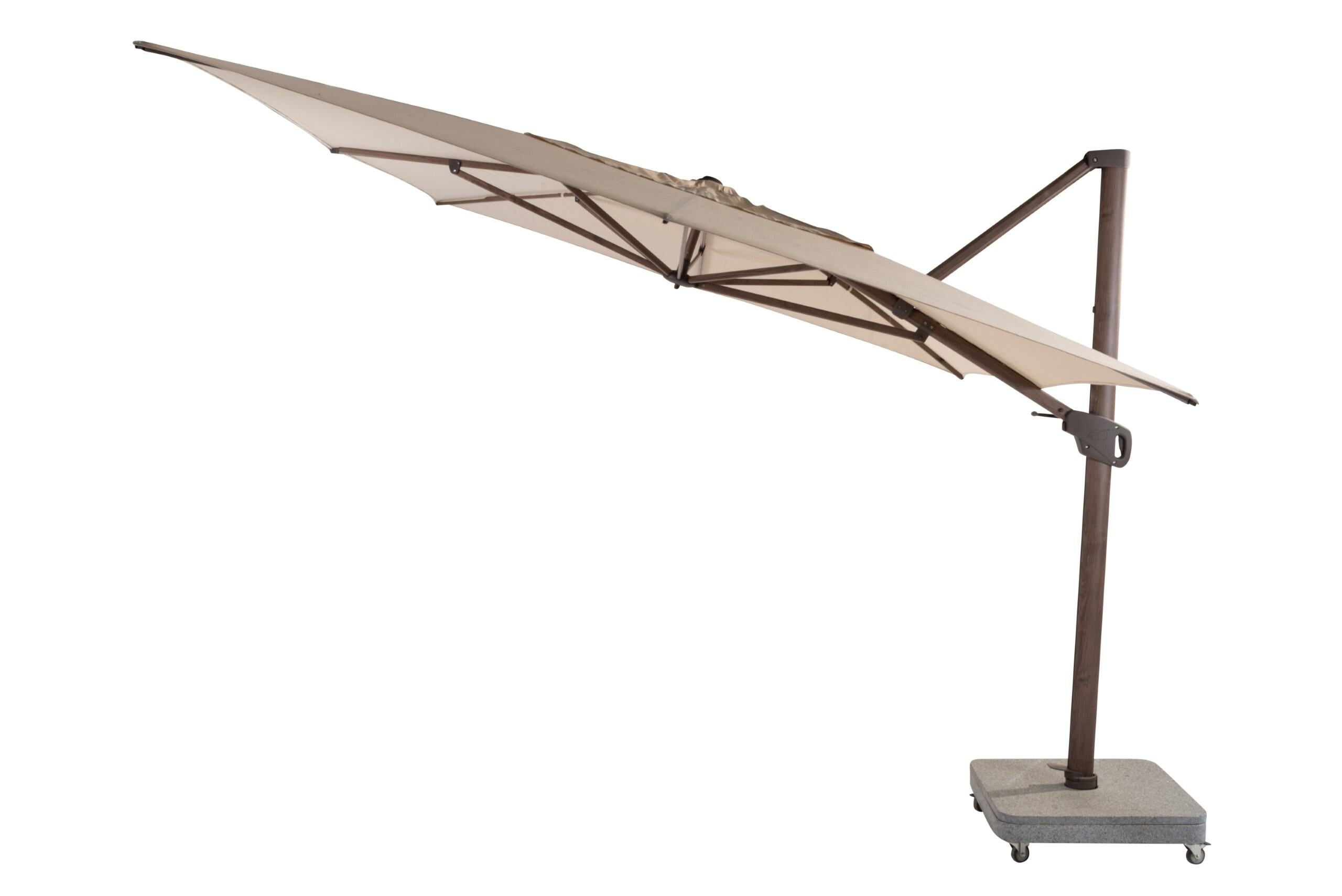 4 Seasons Outdoor Parasol Hacienda 300 x 400 cm Beach met wengé frame