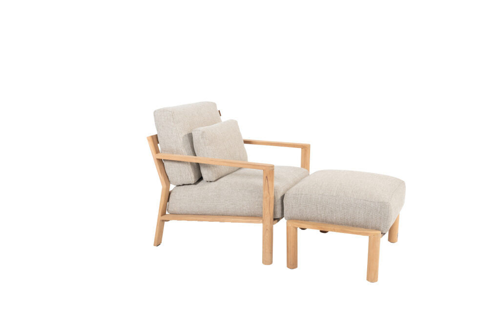 4 Seasons Outdoor Lucas lounge stoel teak incl. 3 kussens