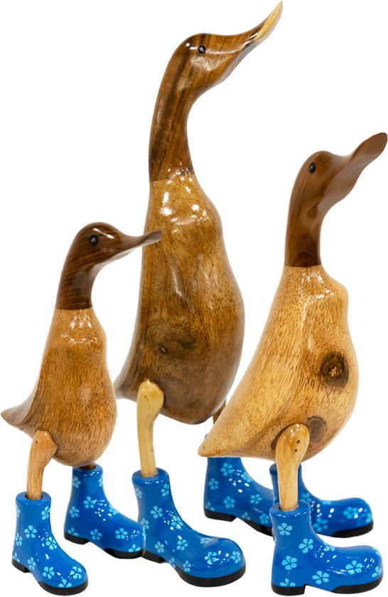 Eendjes blauw set van 3