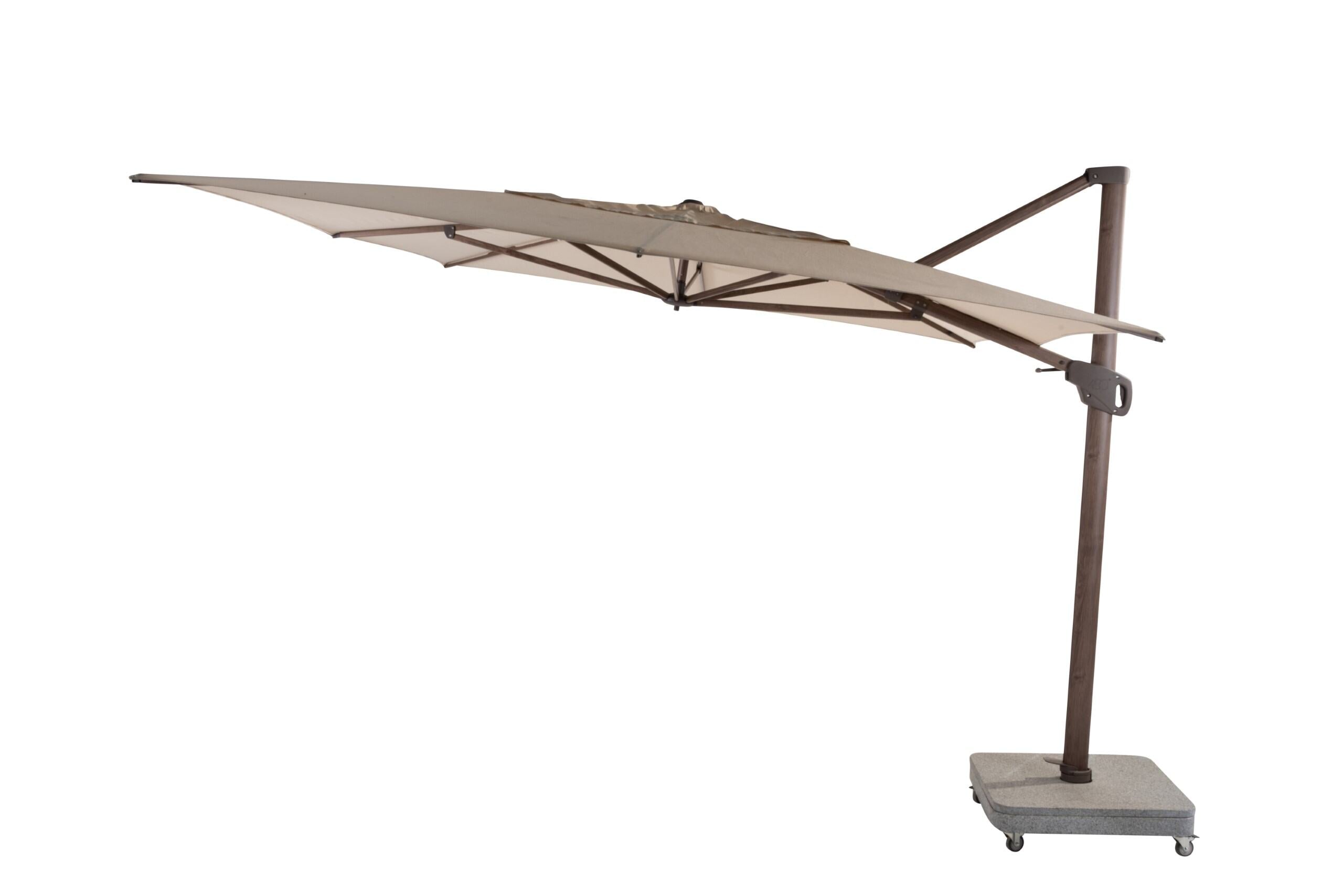4 Seasons Outdoor Parasol Hacienda 300 x 400 cm Beach met wengé frame