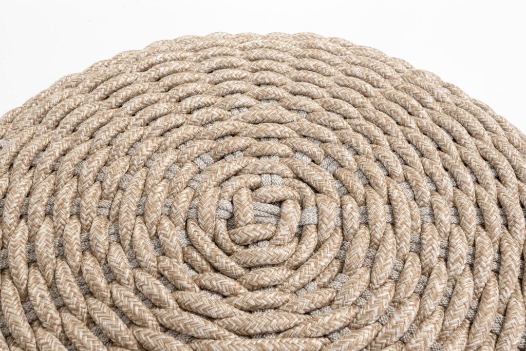 4 Seasons Outdoor Muffin poef rond 40 cm (H 42 cm), amber rope