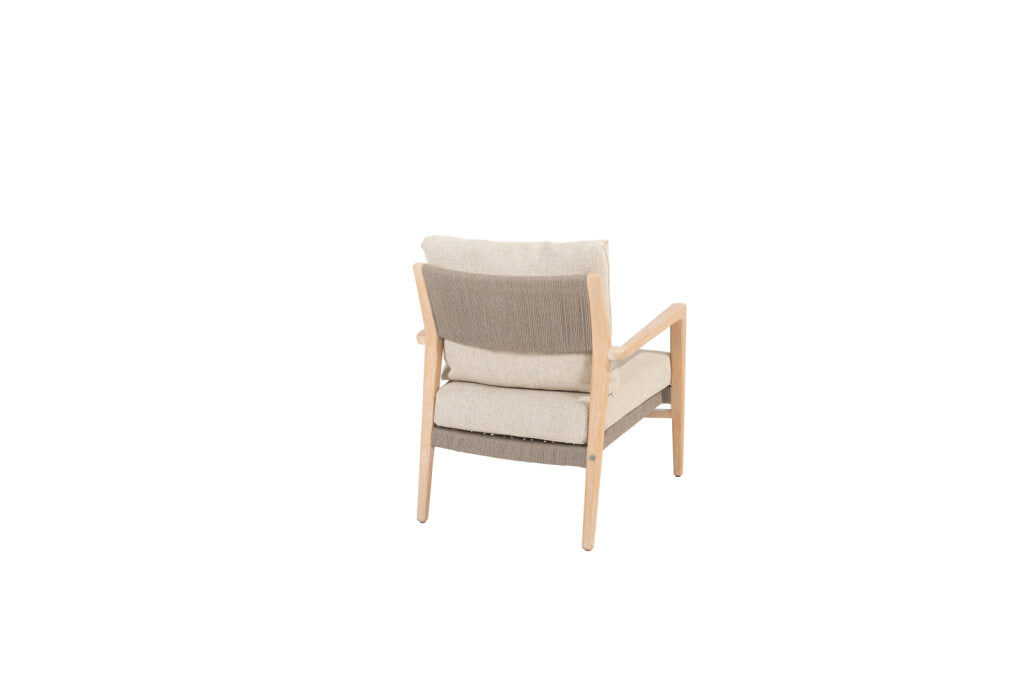 4 Seasons Outdoor Julia low dining stoel brushed teak incl. 2 kussens