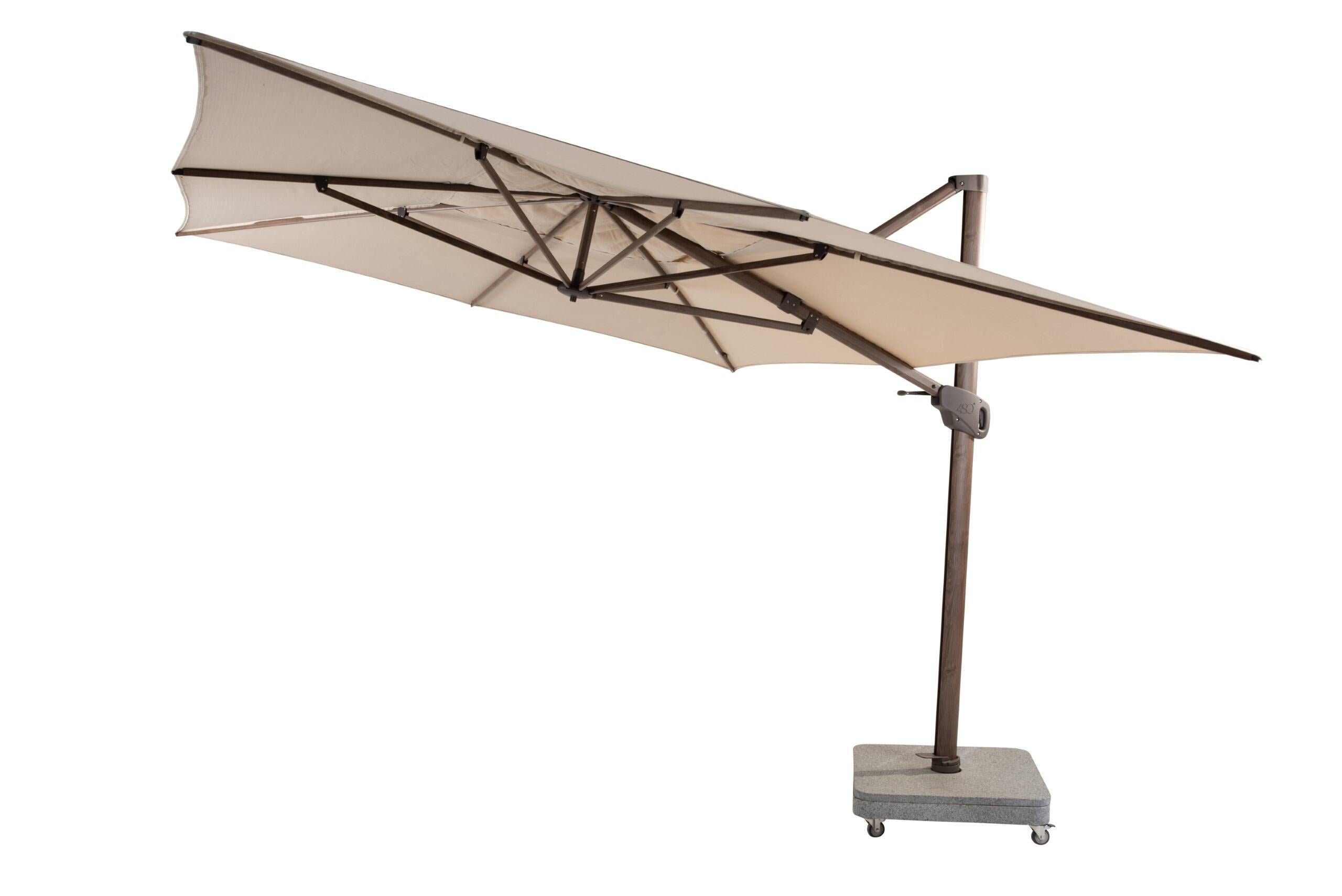 4 Seasons Outdoor Parasol Hacienda 300 x 400 cm Beach met wengé frame