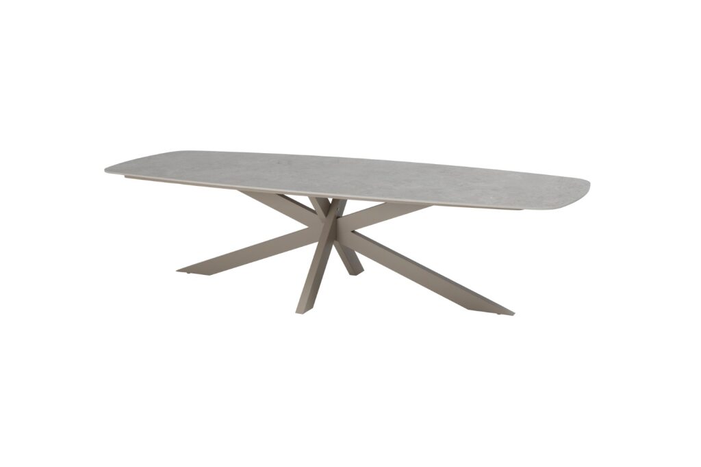 4 Seasons Outdoor Dining set 8x Bernini Dining stoel 1xPrado dining tafel 300x110 Latte