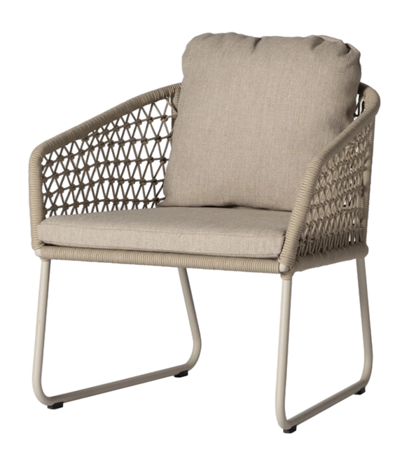 Yoi Bara low dining chair alu salix/rope salix/flax beige AW