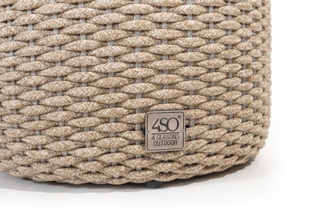4 Seasons Outdoor Muffin poef rond 40 cm (H 42 cm), amber rope