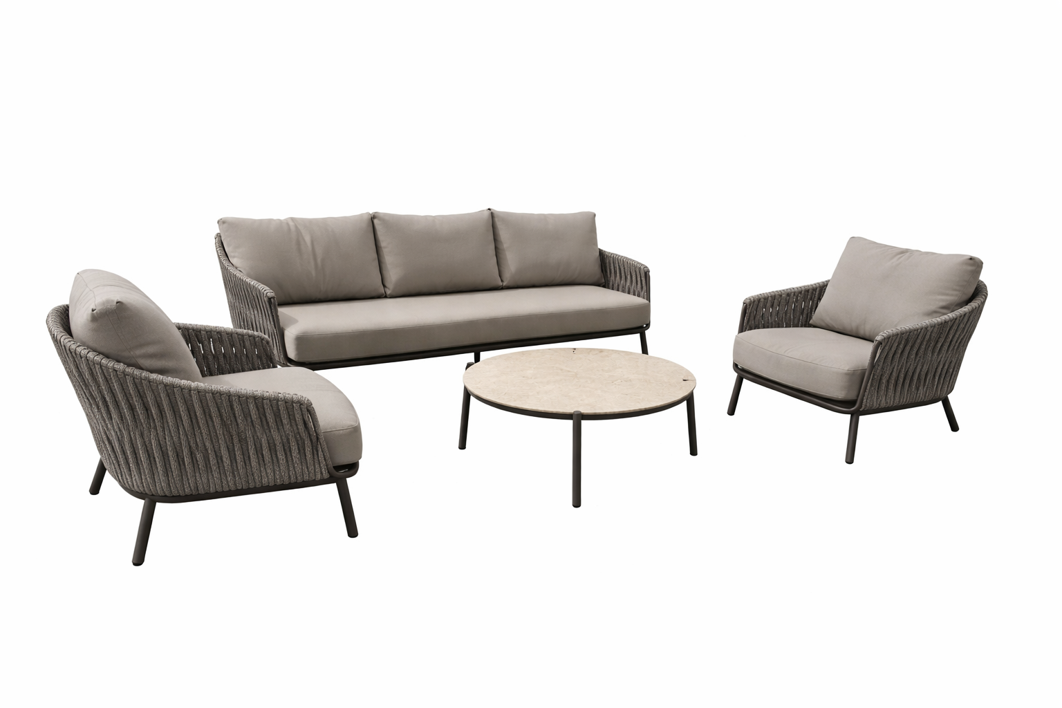 Taste 4SO Cannes loungeset: 3-zits bank + 2x lounge stoel + Vic Salon Tafel R73x30
