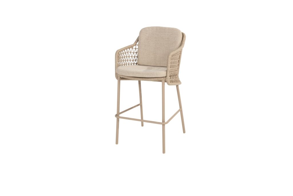4 Seasons Outdoor Dining set 6x Tramonti barstoel latte 1x Prado bartafel hoog Latte