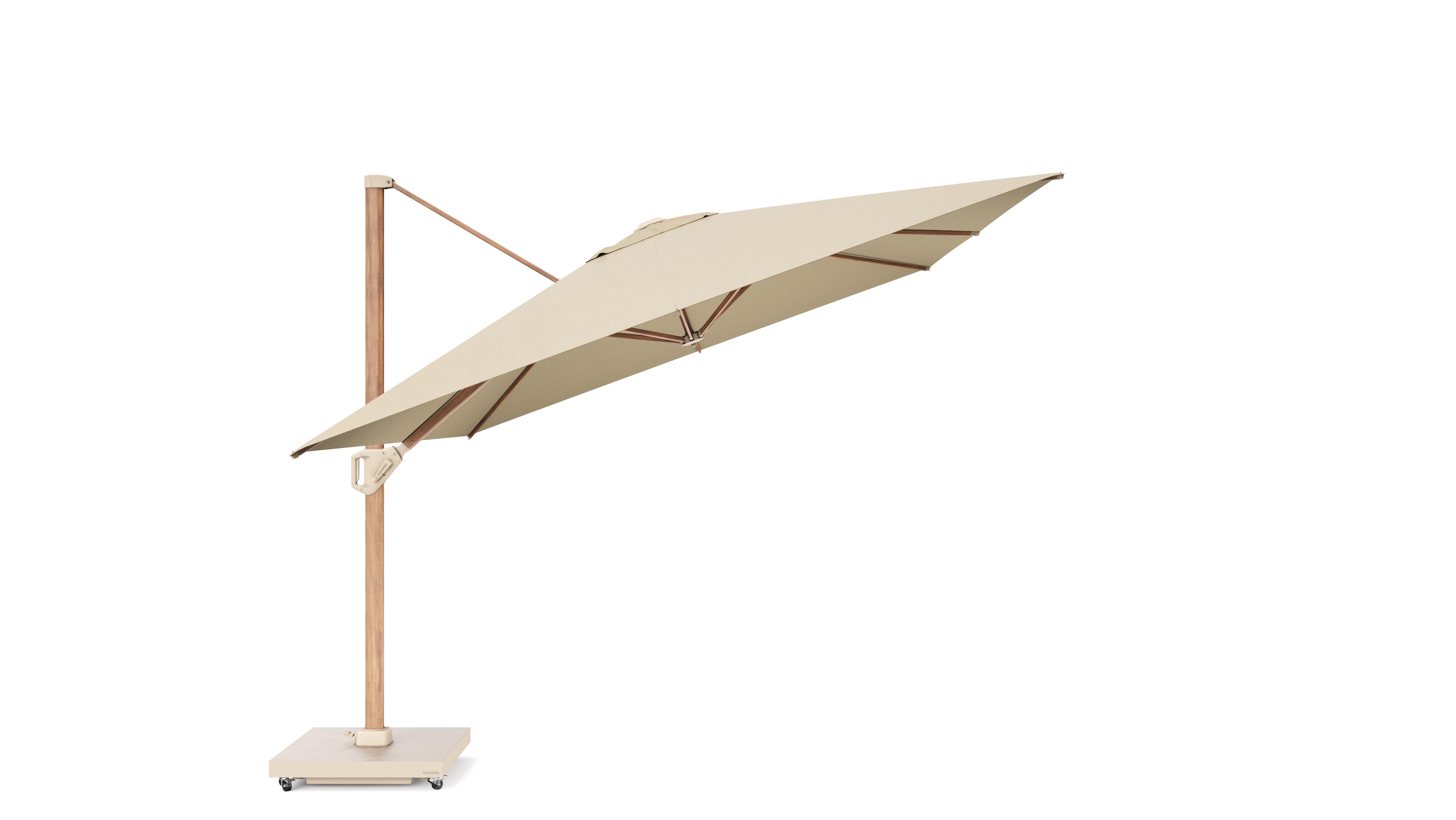 Platinum Challenger T¹ premium 400x300 Zweefparasol Teak Champagne