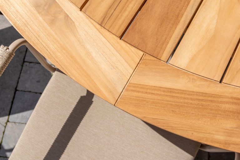 4 Seasons Outdoor Dining set 6x Sienna Dining stoel Terre 1x Prado dining tafel rond 160cm Terre