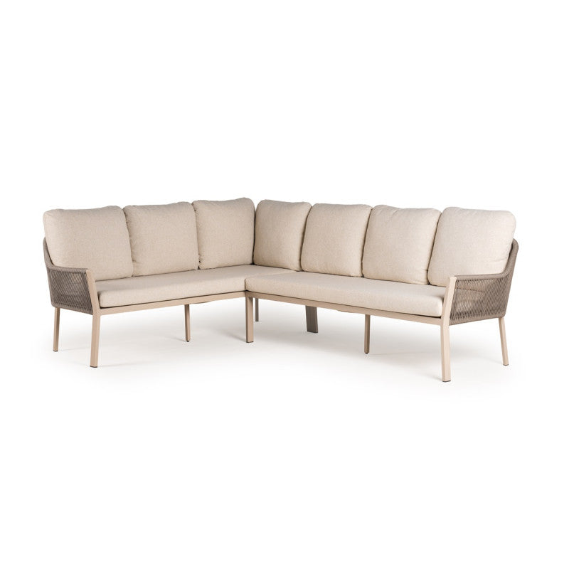 Tierra Outdoor Liv Lounge Dining Set Left Champagne