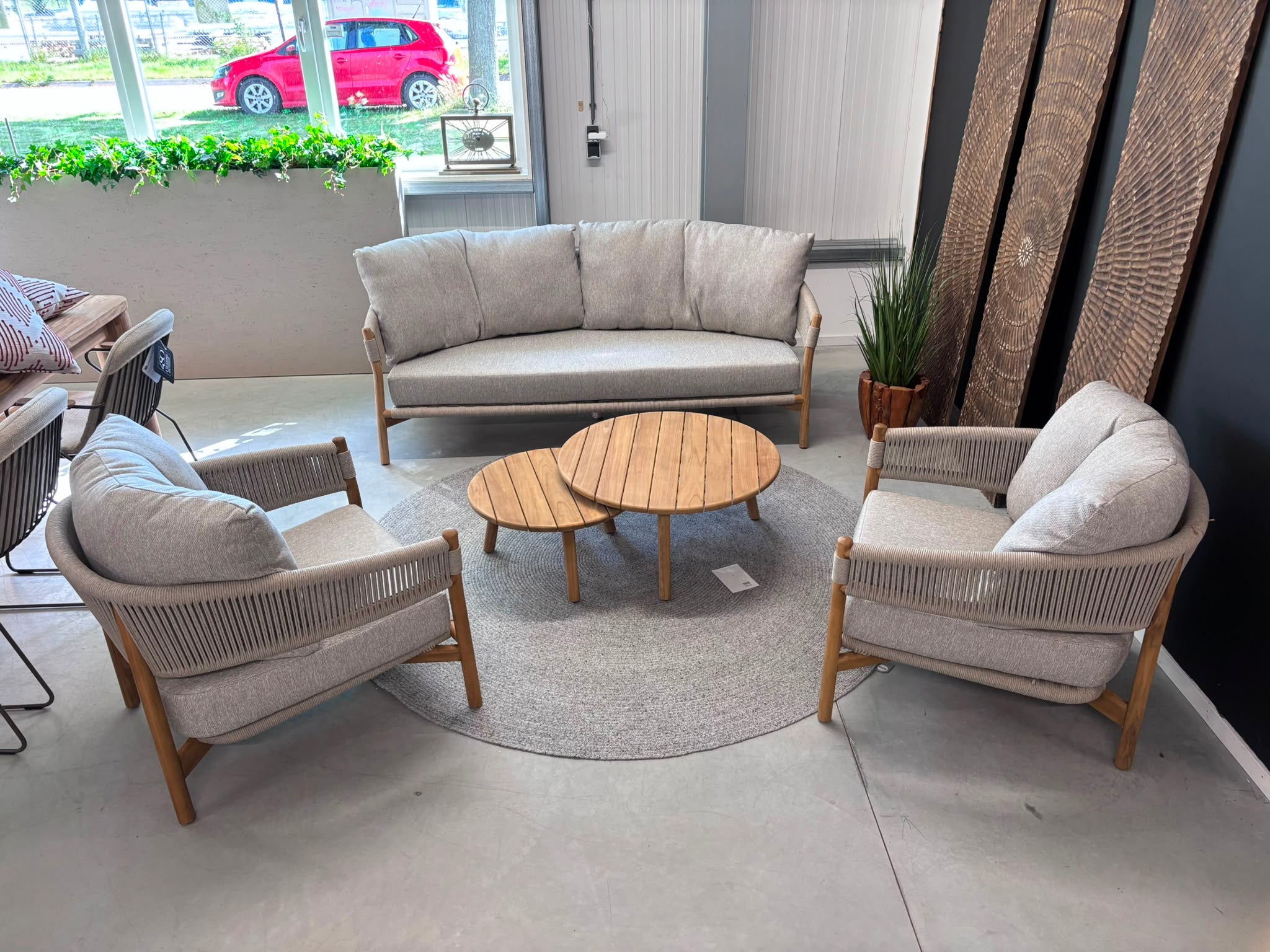Bizzotto Garita Lounge Set Bank + 2 Stoelen + set van 2 Coffee Tafels