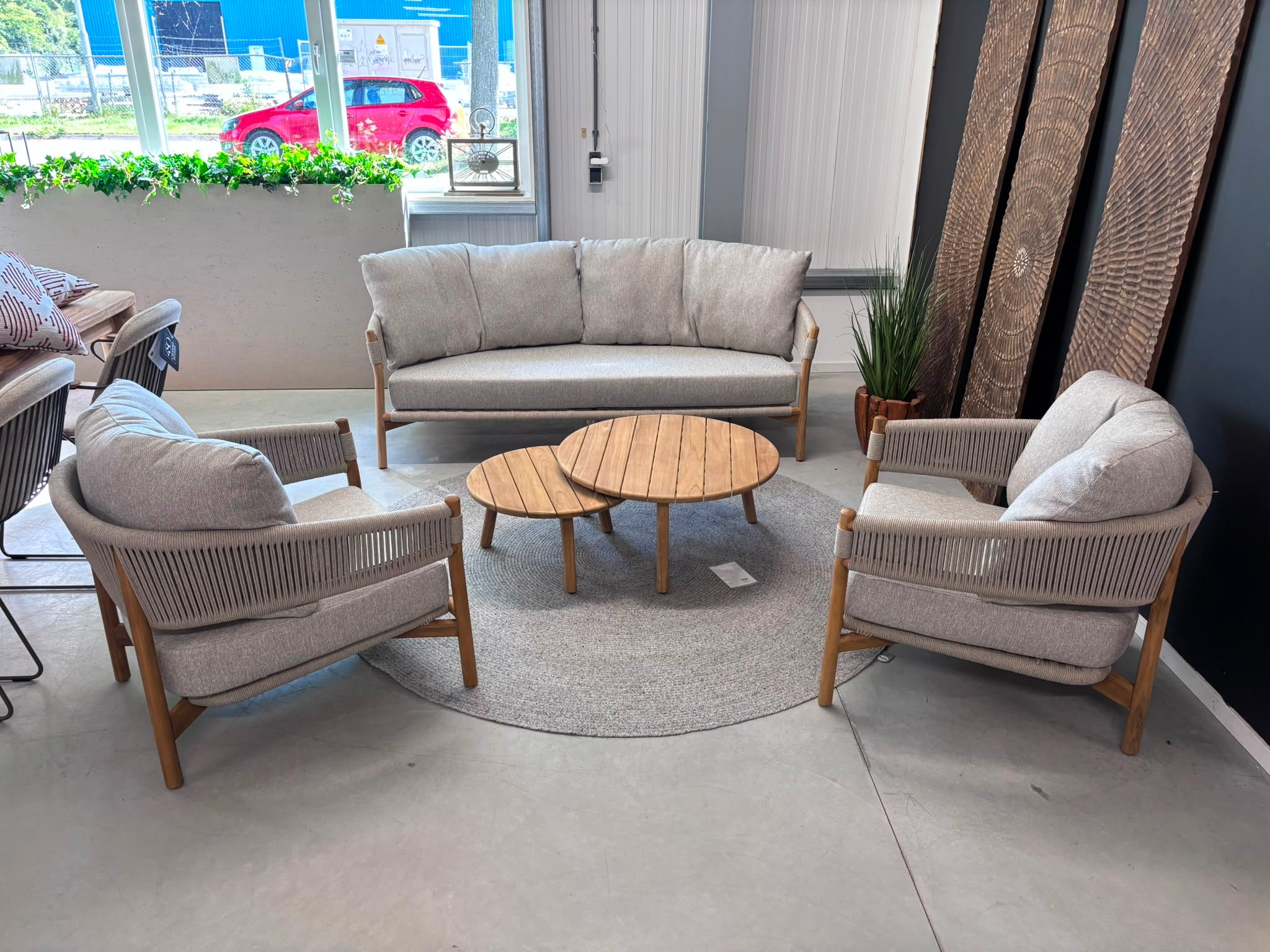 Bizzotto Garita Lounge Set Bank + 2 Stoelen + set van 2 Coffee Tafels