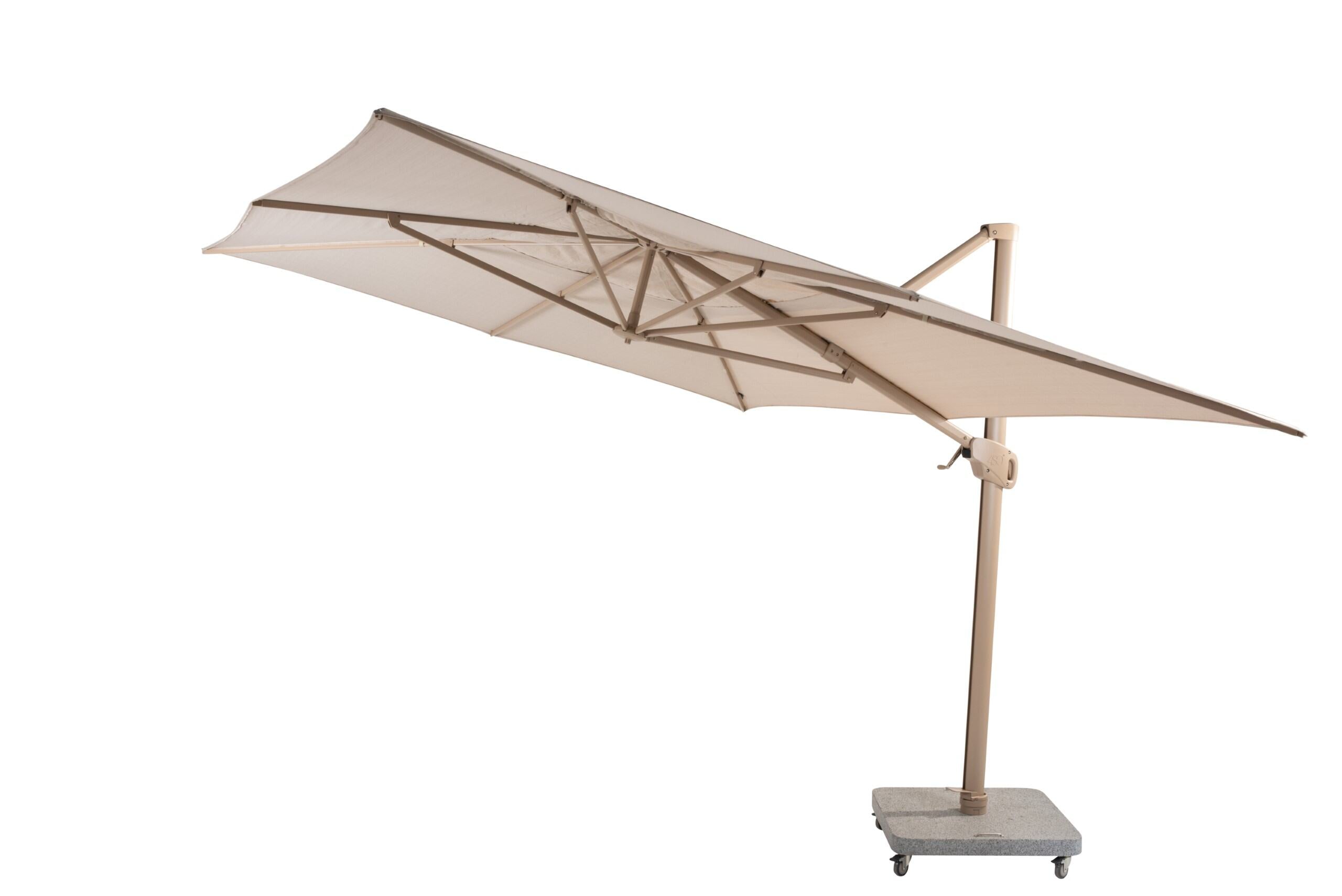 4 Seasons Outdoor Parasol Hacienda 300 x 400 cm Zand met Latte frame