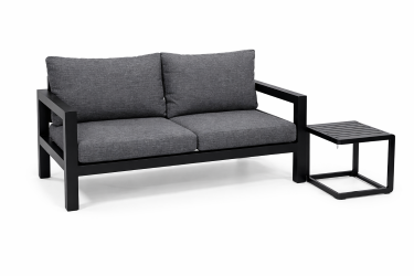 Yoi 2-delige Loungeset 1x 2-zitsbank zwart 1x Hokan salontafel 40x40 zwart