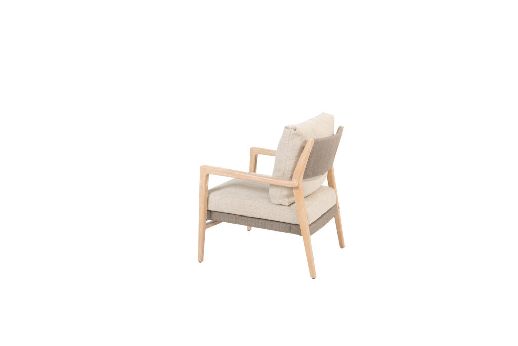 4 Seasons Outdoor Julia low dining stoel brushed teak incl. 2 kussens
