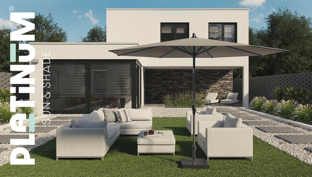 Platinum Riva Ø250 Stokparasol Teak Ecru