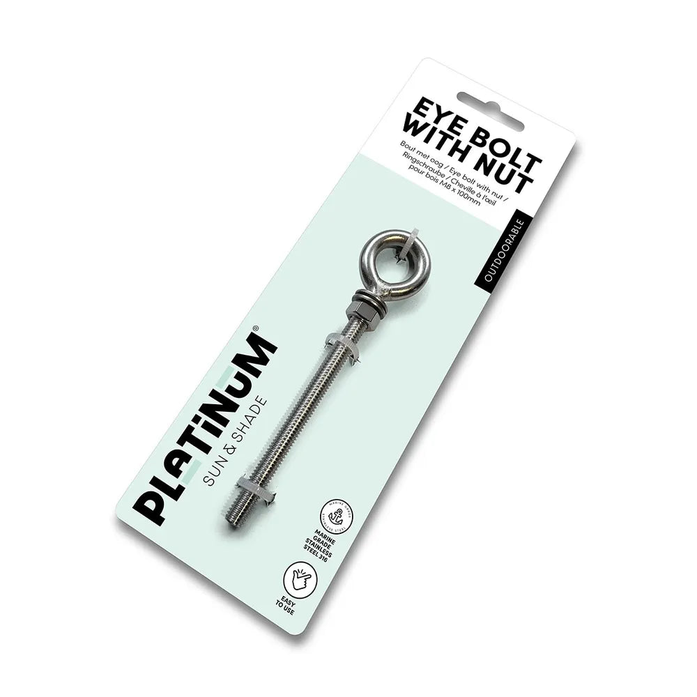 Platinum Bout met oog voor Paal M8x100mm RVS 316 Chroom