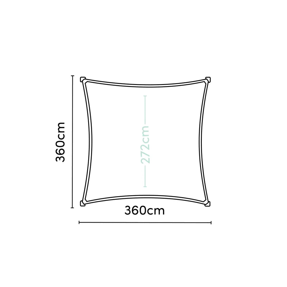 Platinum Schaduw Doek Vierkant 360x360 Coolfit Off White