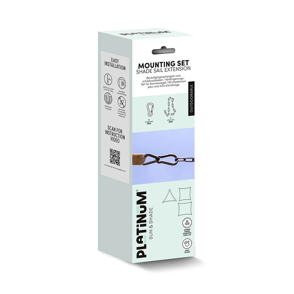 Platinum Extension set Schaduw Doek RVS 316Chrome