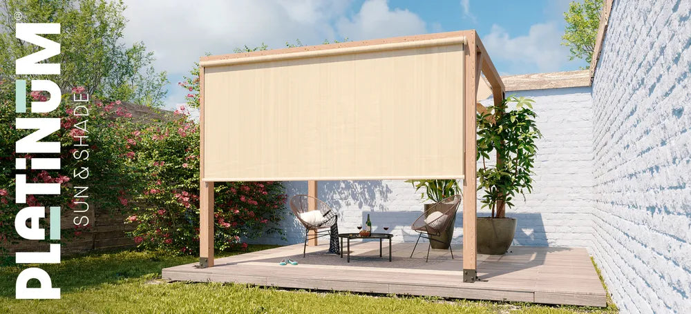 Platinum Outdoor roller blind W296xL240 Coolfit Off White