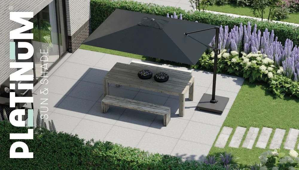 Platinum Challenger T² Premium 260x350 Zweefparasol Anthracite Faded black