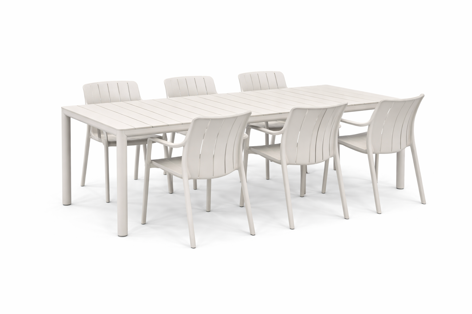 Nardi 7-delige diningset 6x tiberina dining stoel 1 x Teverne uitschuifbare tafel 147-211 Corda