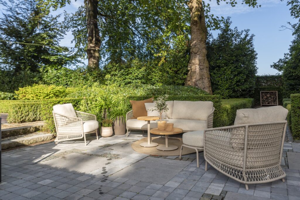 4 Seasons Outdoor Volta teak salontafel centrale poot latte 60 cm. Ø (H 35)