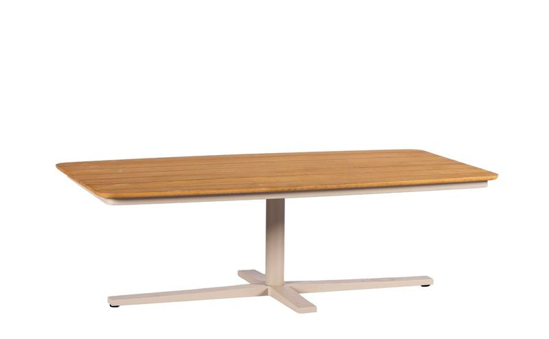 Yoi Pollenca coffee table 130x70x45cm alu/salix/teak