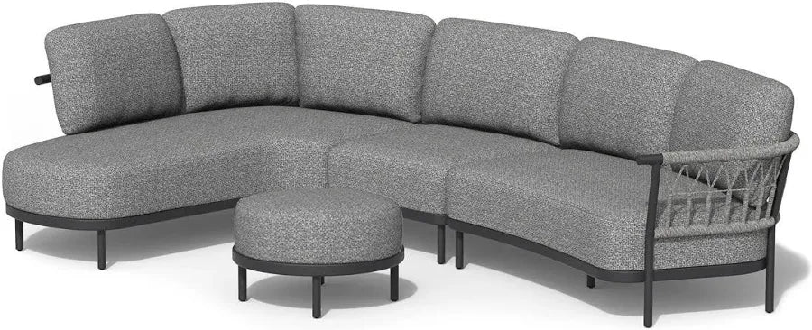 Tierra Outdoor ACTIE ! Fresca Lounge Corner set Left Compleet Charcoal incl. Center en Hocker/tafel