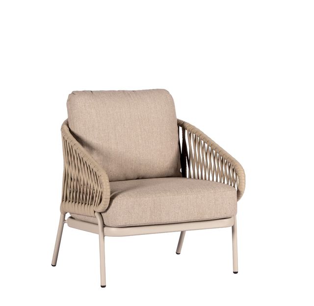 Yoi Comillas lounge chair chair alu salixbelt salixflax beige AW