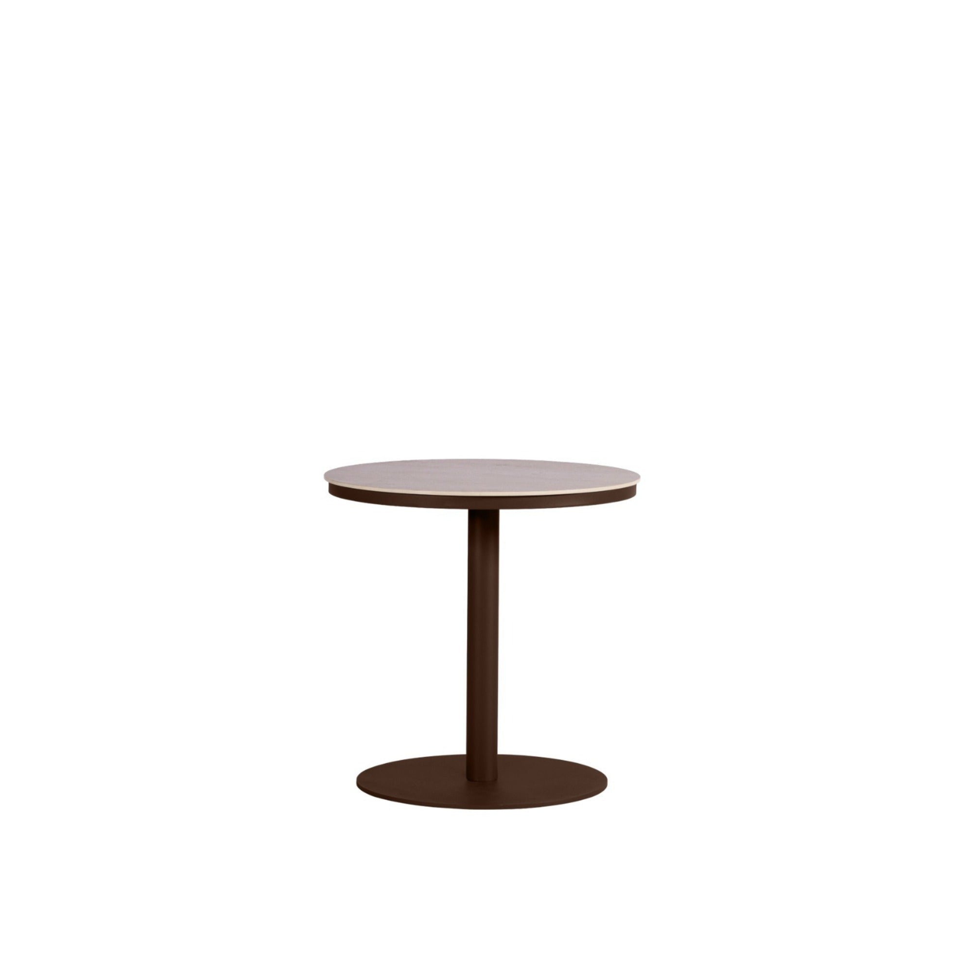 Yoi Millor bijzettafel 50x50cm alu bronze/travertin