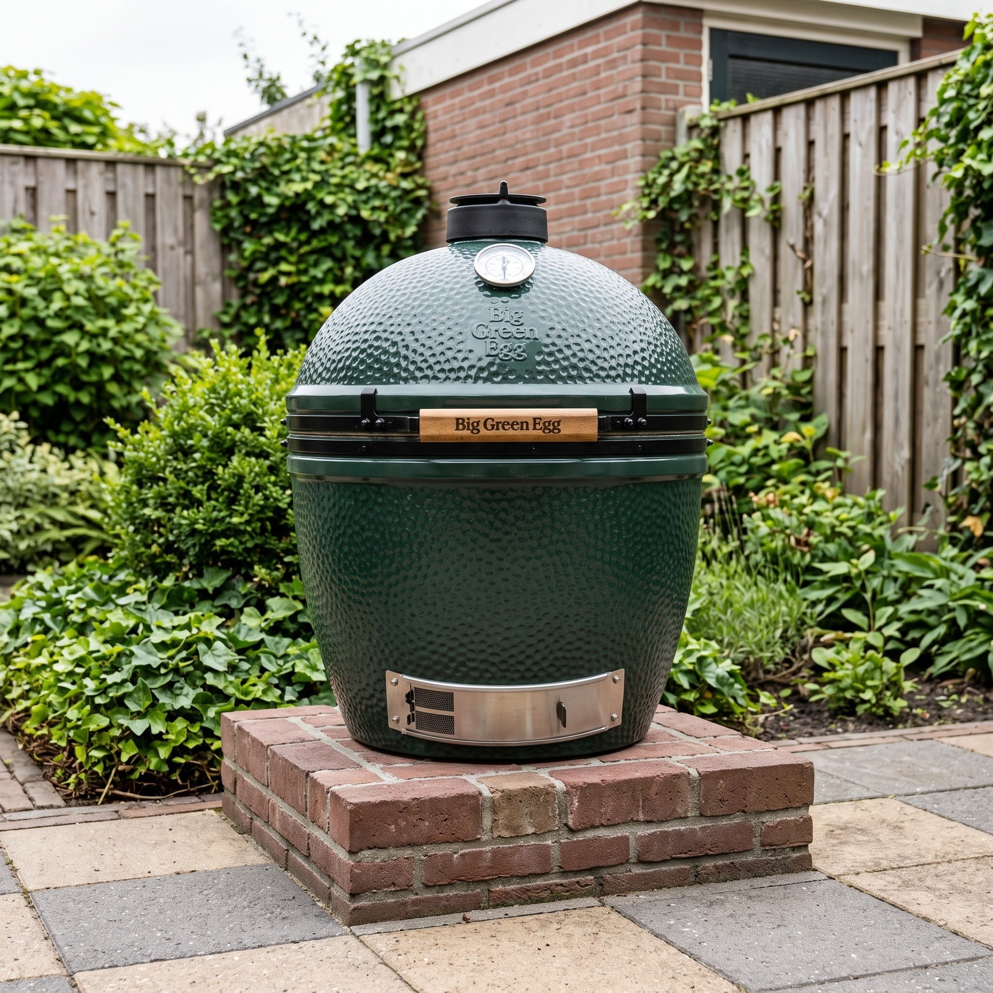Big Green Egg XLarge in een Nederlandse tuinomgeving