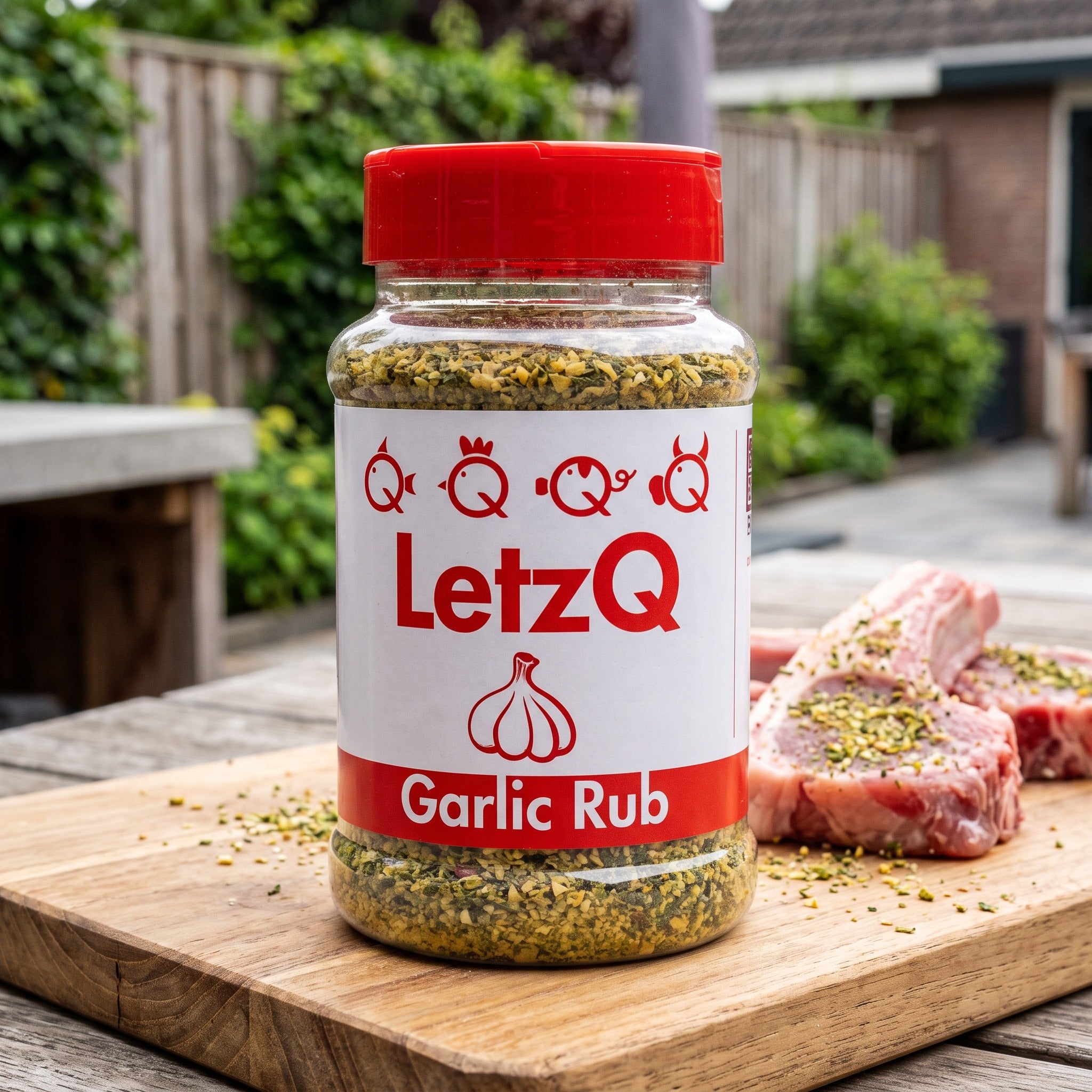 LETZQ GARLIC RUB - POT 325 GRAM in een Nederlandse tuinomgeving