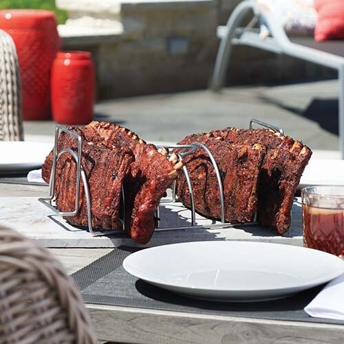 Napoleon RVS sparerib- en braadstukhouder