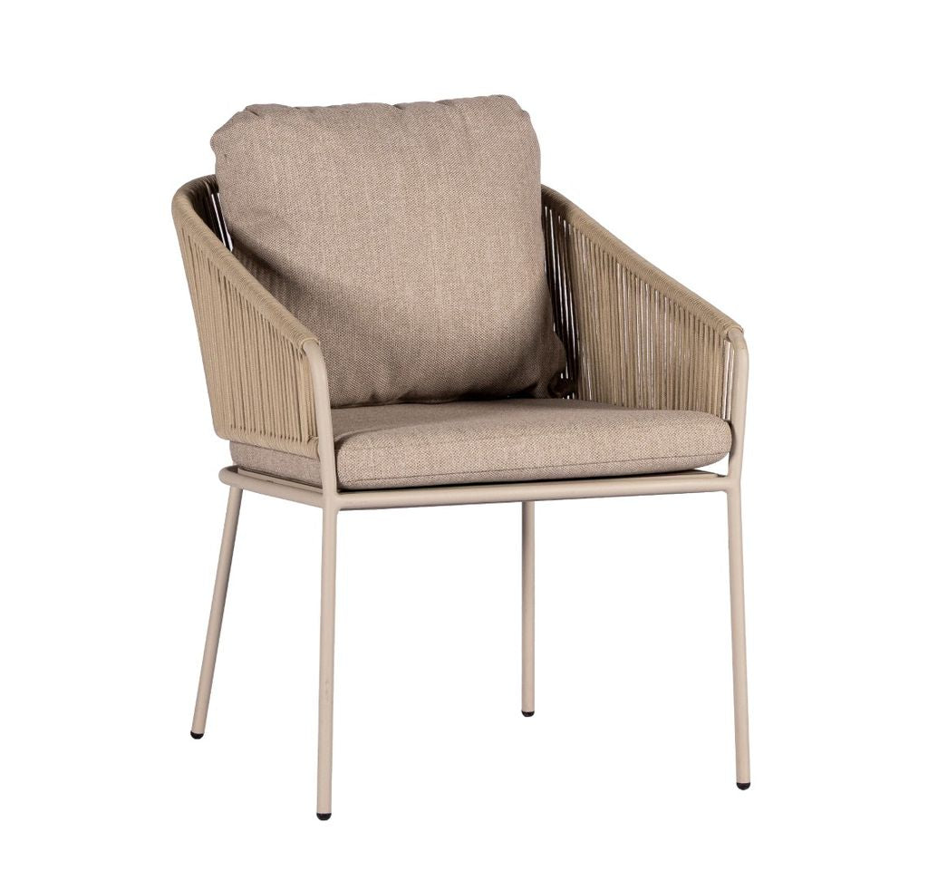 Yoi Forio dining chair alu salix/rope salix/flax beige AW